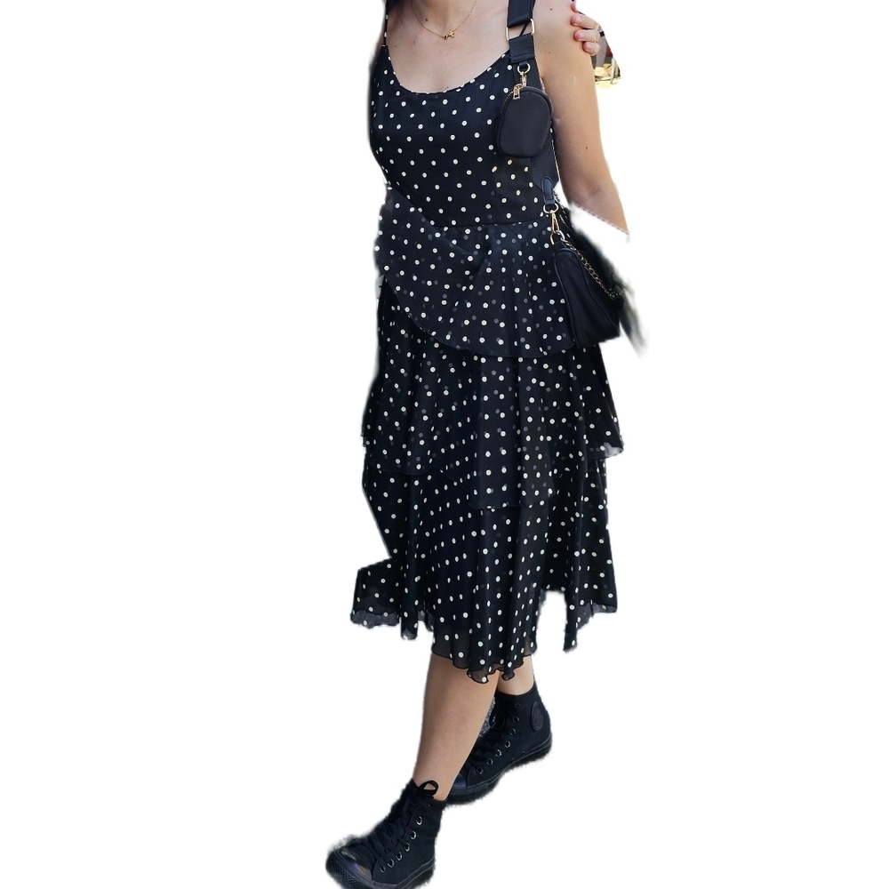 Vintage Black Polka Dot Dress - Picture 6 of 6